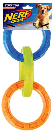 Nerf 3 Ring Tug (Medium Breed) Dog Toy