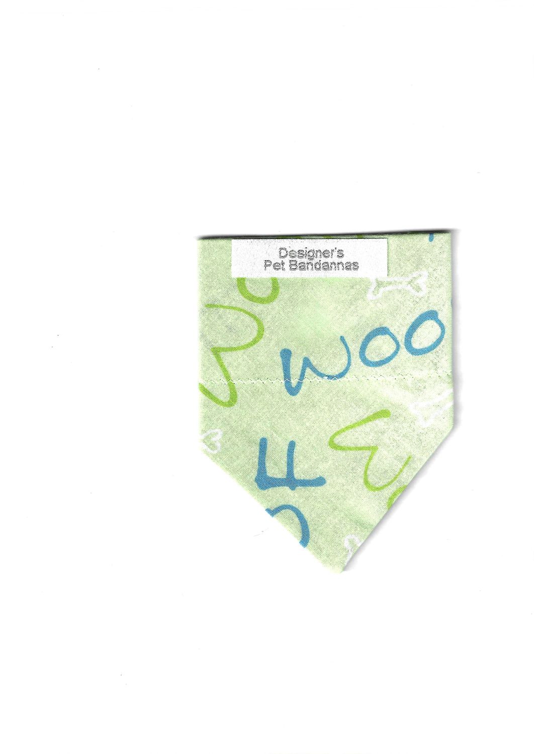 Woof Green Bandanna