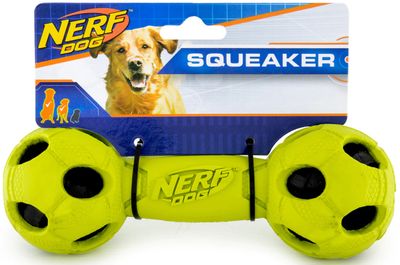 Nerf Dog Medium Tire Barbell Squeaker Nerf Dog Medium Tire Barbell Squeaker