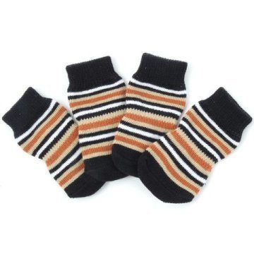 Indoor dog socks. Brown/beige stripes