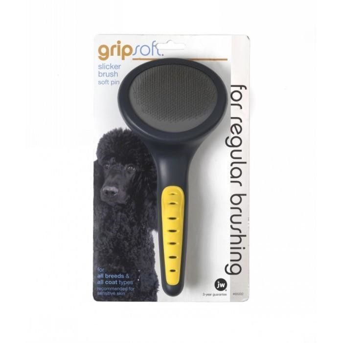 Gripsoft Slicker Brush Soft Pins for Dogs