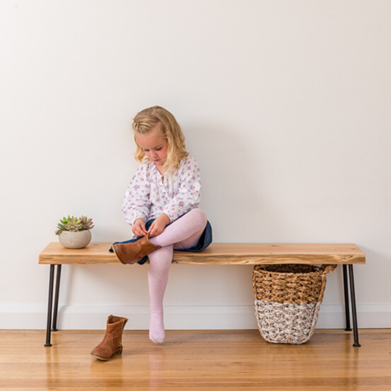 Lottie Hall Bench / Seat | Natural Edge - Black Legs