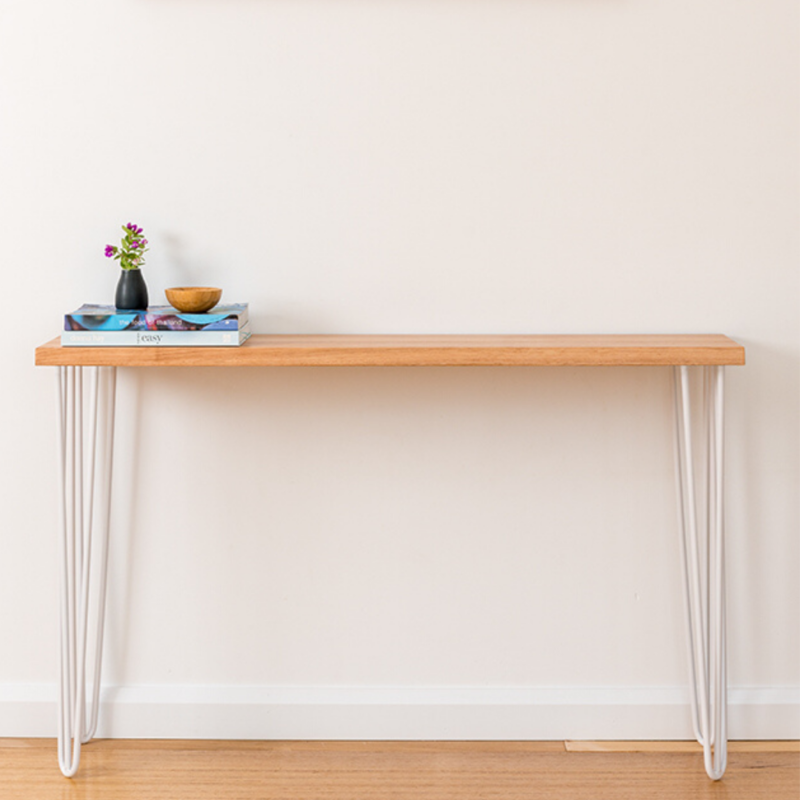 Molly Hall Stand | Hand Made Tasmanian Oak - White Legs