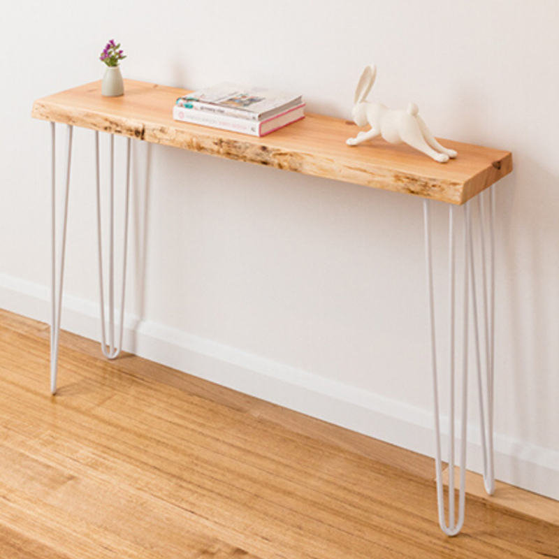 Molly Hall Stand with Natural Edge - White Legs