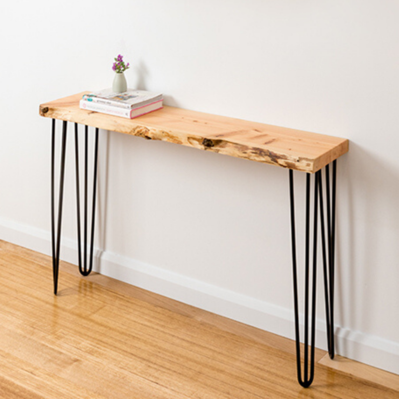 Molly Hall Stand with Natural Edge - Black Legs