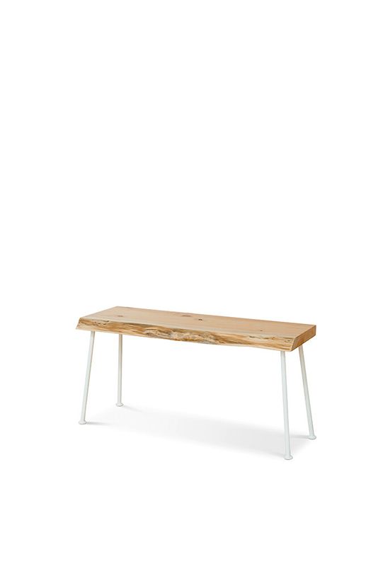 Lottie Hall Bench / Seat | Natural Edge - White Legs