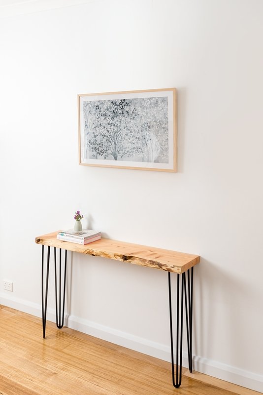 Molly Hall Stand with Natural Edge - Black Legs