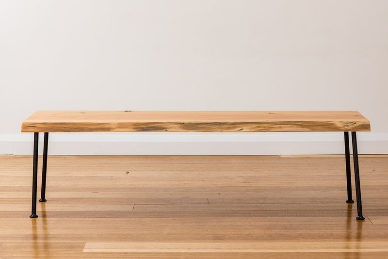 Lottie Hall Bench / Seat | Natural Edge - Black Legs