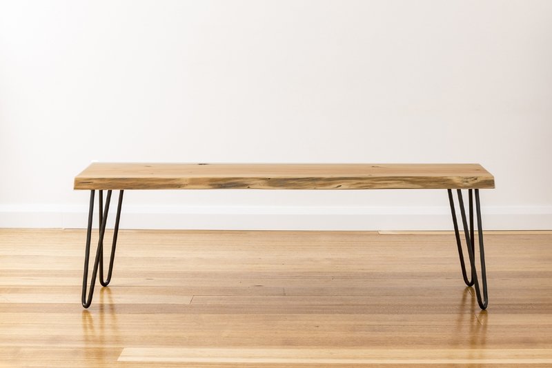 Molly Hall Bench / Seat | Natural Edge - Black Legs