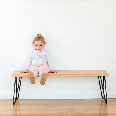 Molly Hall Bench / Seat | Tasmanian Oak - Black Legs