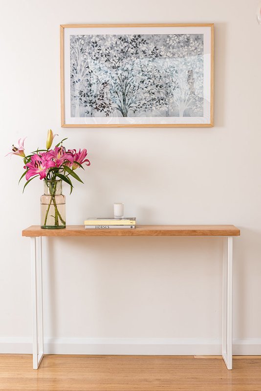 Belle Console | Tasmanian Oak | White Base