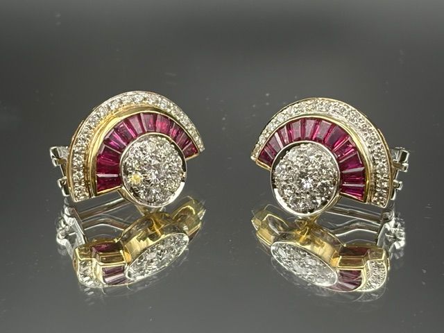 Boucle d'oreille diamants/saphirs