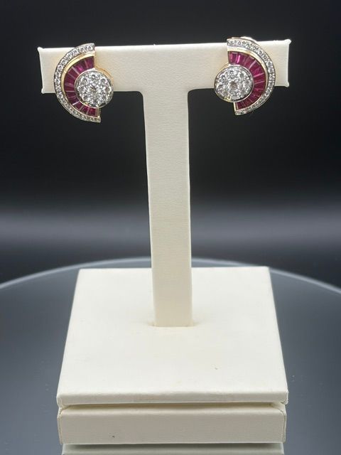 Boucle d'oreille diamants/saphirs