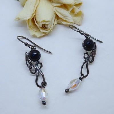 Silver earrings - black Onyx Silver earrings - black Onyx