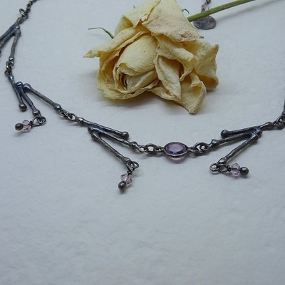 Silver pendant - Amethyst zirconia stones Silver pendant - Amethyst zirconia stones