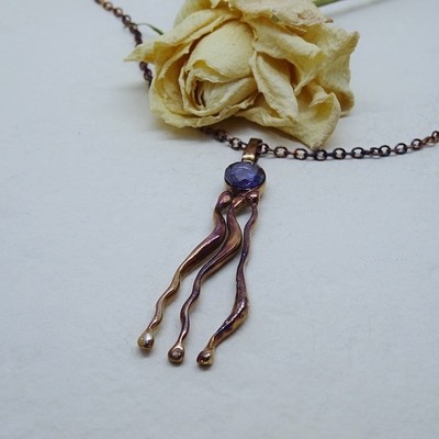 Silver pendant - Amethyst zirconia stones Silver pendant - Amethyst zirconia stones