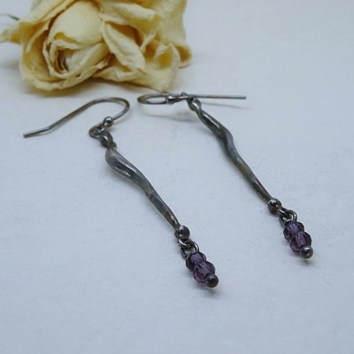 Silver earrings - Amethyst zirconia Silver earrings - Amethyst zirconia