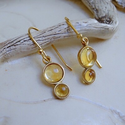 Gold plated silver earrings - Citrine stones Gold plated silver earrings - Citrine stones