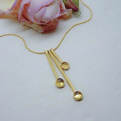 Gold plated silver pendant - Citrine stones Gold plated silver pendant - Citrine stones