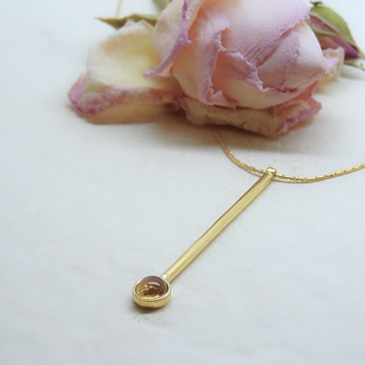Gold plated silver pendant - Citrine stone Gold plated silver pendant - Citrine stone