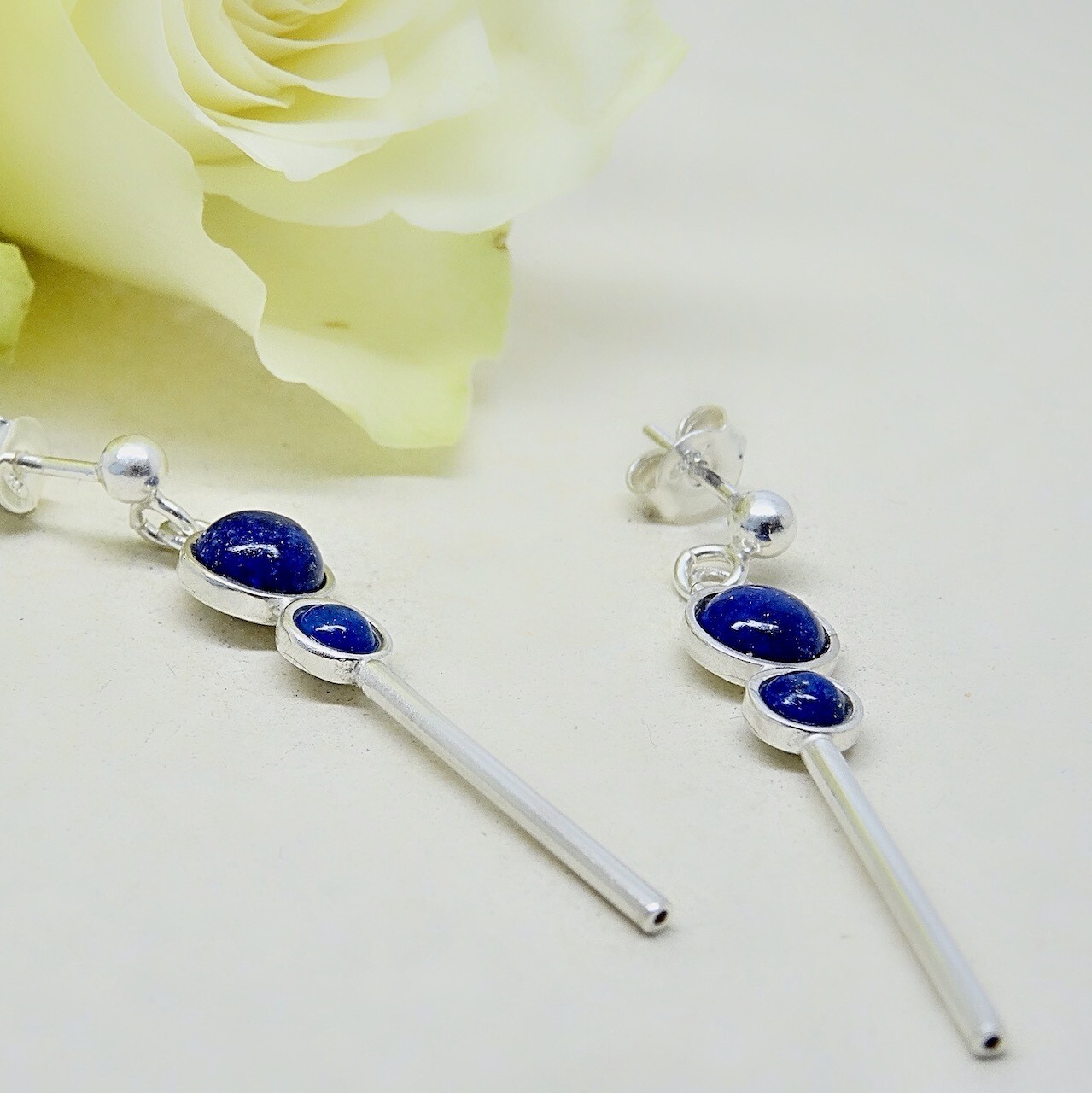Silver earrings - Lapis Lazuli stones