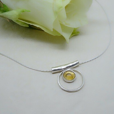 Silver pendant - Citrine stone