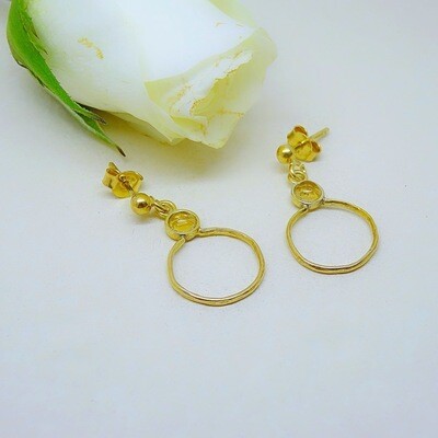 Gold plated silver earrings - Citrine stones