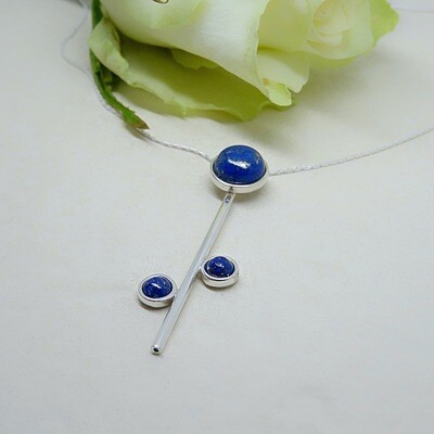 Shiny silver pendant - Lapis Lazuli stone Shiny silver pendant - Lapis Lazuli stone