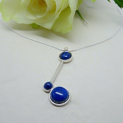 Shiny silver pendant - Lapis Lazuli stone Shiny silver pendant - Lapis Lazuli stone