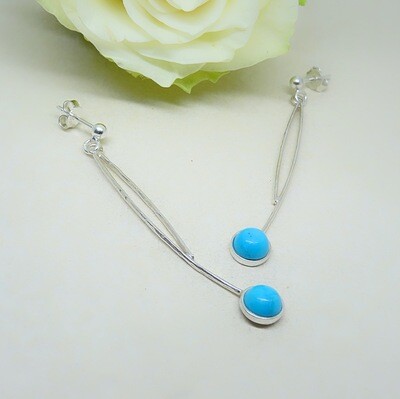 Silver earrings - Turquoise stones