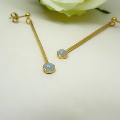 Gold-plated earrings - Aquamarine stones Gold-plated earrings - Aquamarine stones