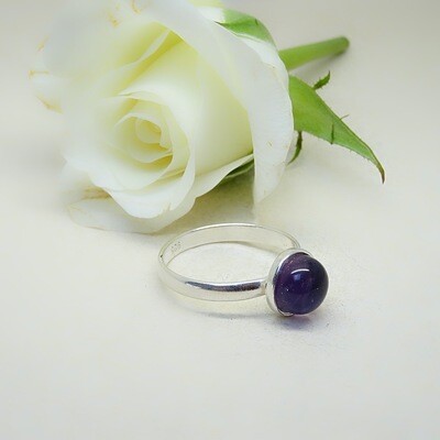 Silver stack of rings - Amethyst stones