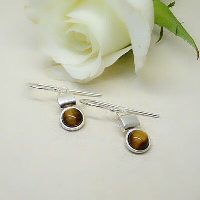 Silver earrings - Tiger Eye stones Silver earrings - Tiger Eye stones