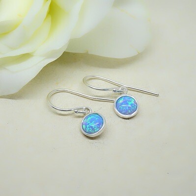 Silver earrings - Blue Opal stones Silver earrings - Blue Opal stones