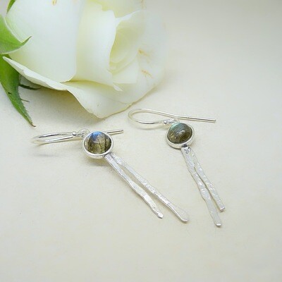 Silver earrings - Labradorite stones