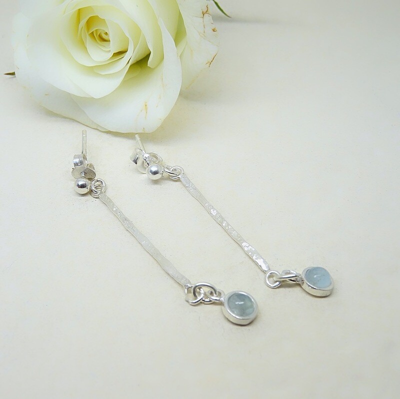 Silver earrings - Aquamarine stones