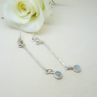 Silver earrings - Aquamarine stones
