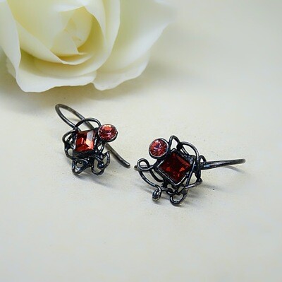 Silver earrings - Swarovski stones Silver earrings - Swarovski stones