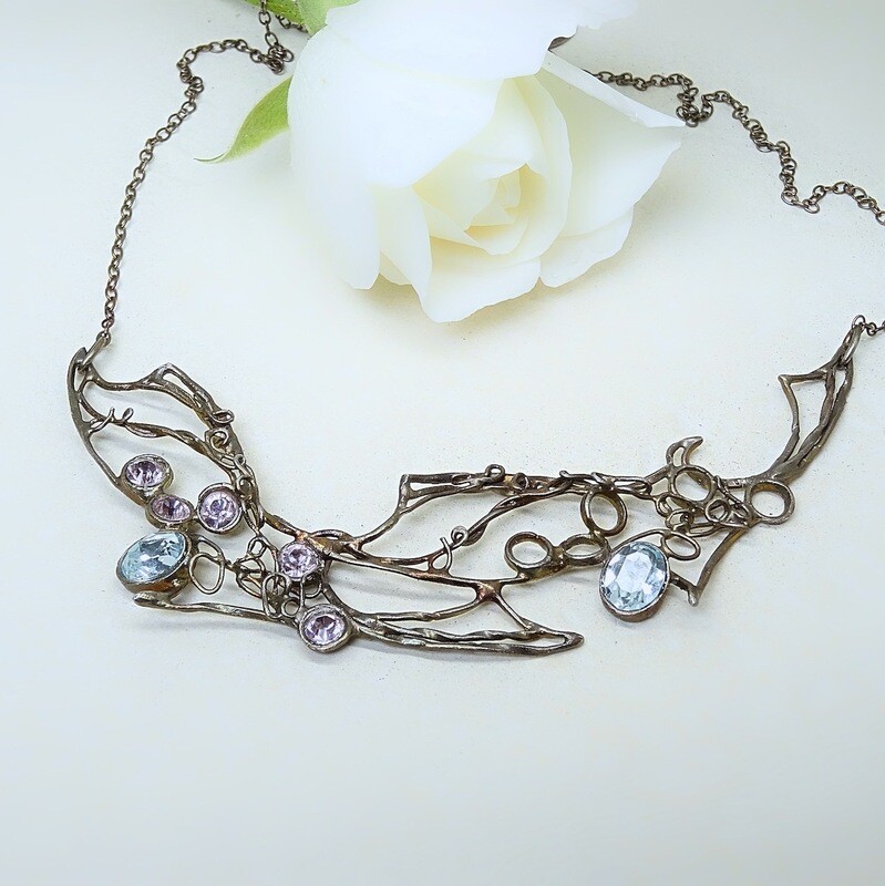 Silver Necklace - Swarovski stones Silver Necklace - Swarovski stones