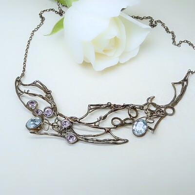 Silver Necklace - Swarovski stones Silver Necklace - Swarovski stones