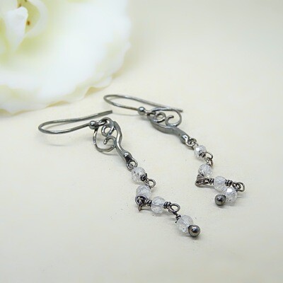 Silver Earrings - Cubic Zirconia stones Silver Earrings - Cubic Zirconia stones