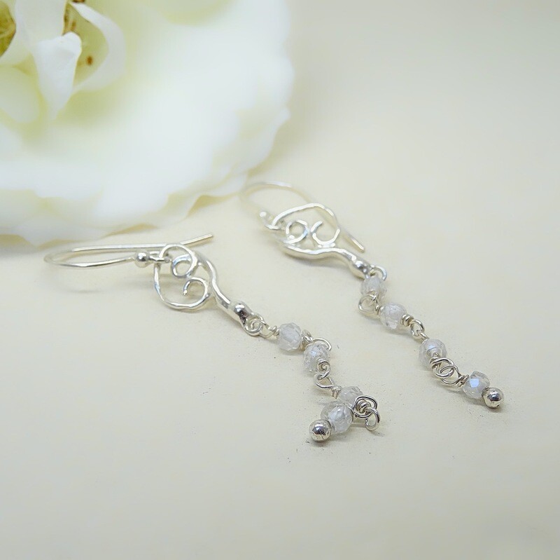 Silver Earrings - Cubic Zirconia stones Silver Earrings - Cubic Zirconia stones