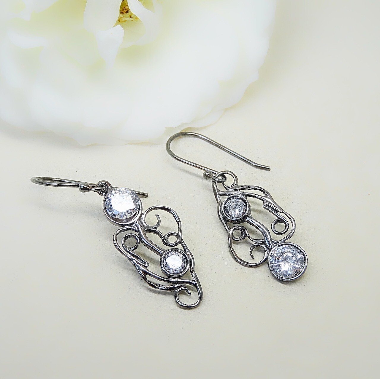 Silver Earrings - Cubic Zirconia stones