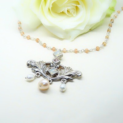Silver Necklace - Swarovski stones Silver Necklace - Swarovski stones