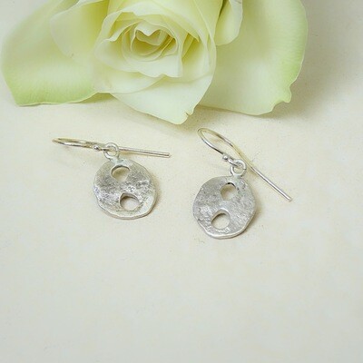 Silver earrings - hammered Silver