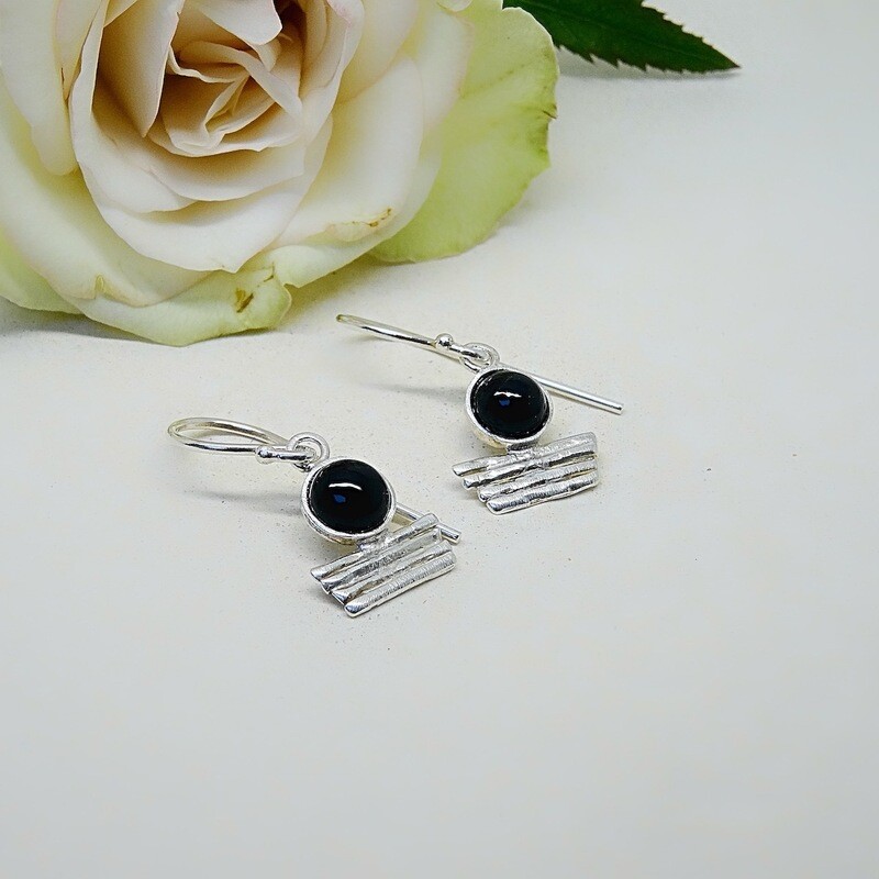 Silver earrings - Black Onyx stones Silver earrings - Black Onyx stones