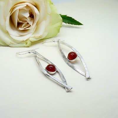 Silver earrings - Carnelian stones Silver earrings - Carnelian stones