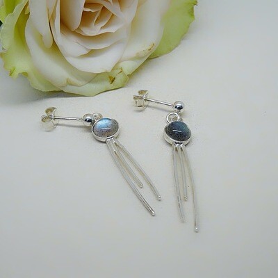 Silver earrings - Labradorite stones