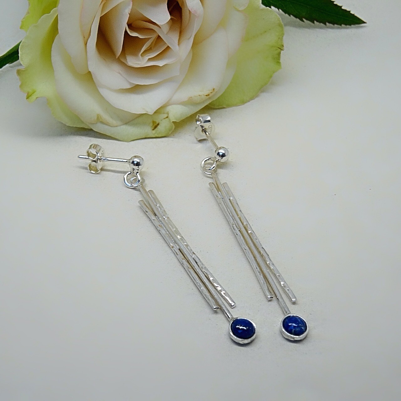 Silver earrings - Lapis Lazuli stones