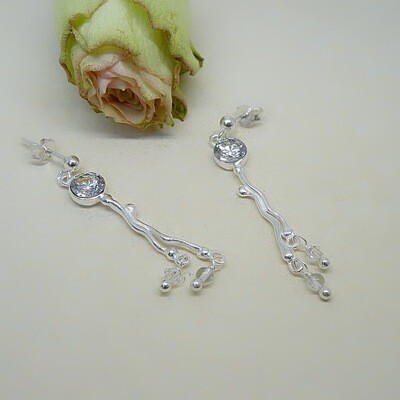 Silver earrings - Crystal stones